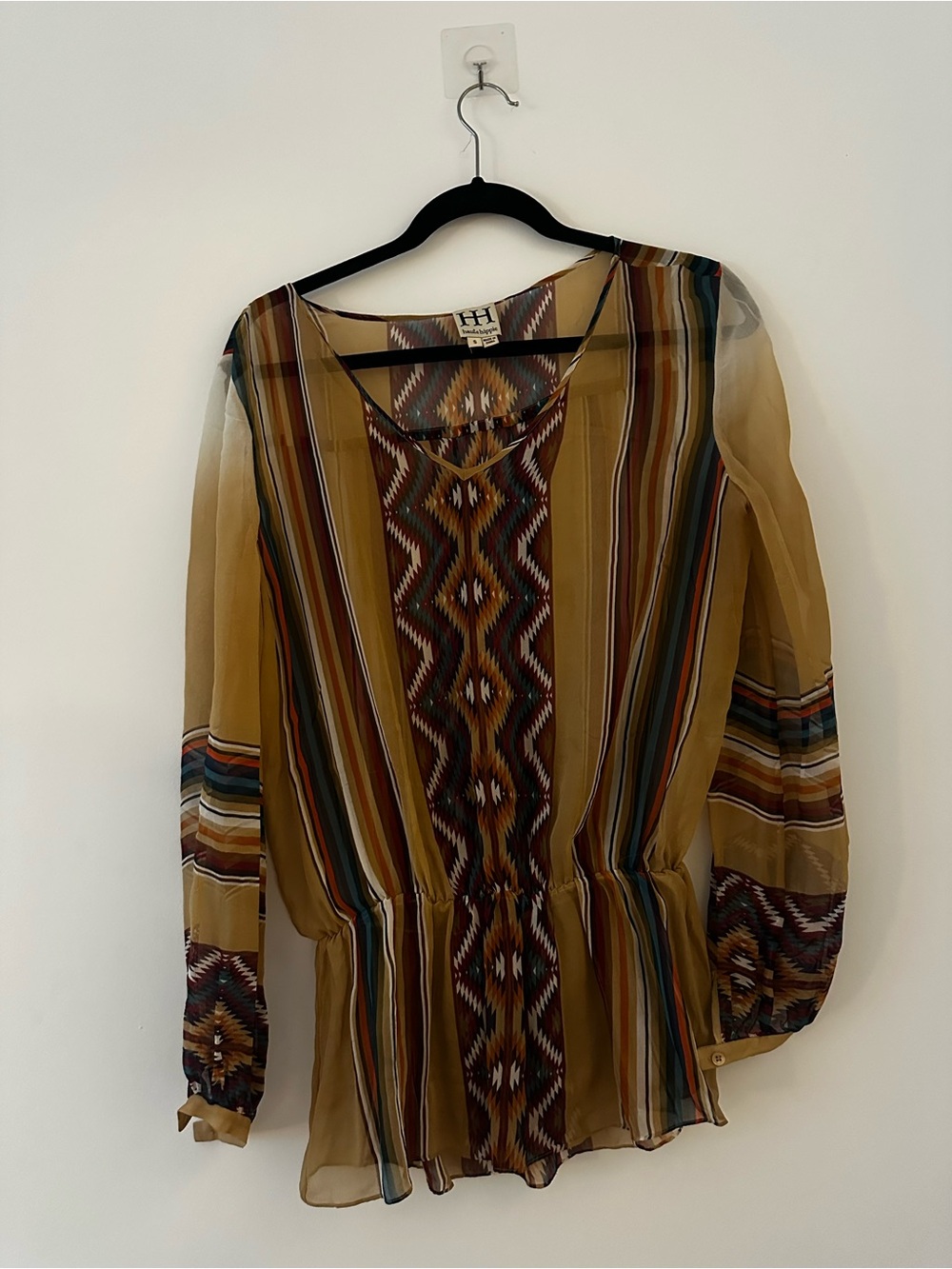 Haute Hippie Bohemian Silk Tunic Top
